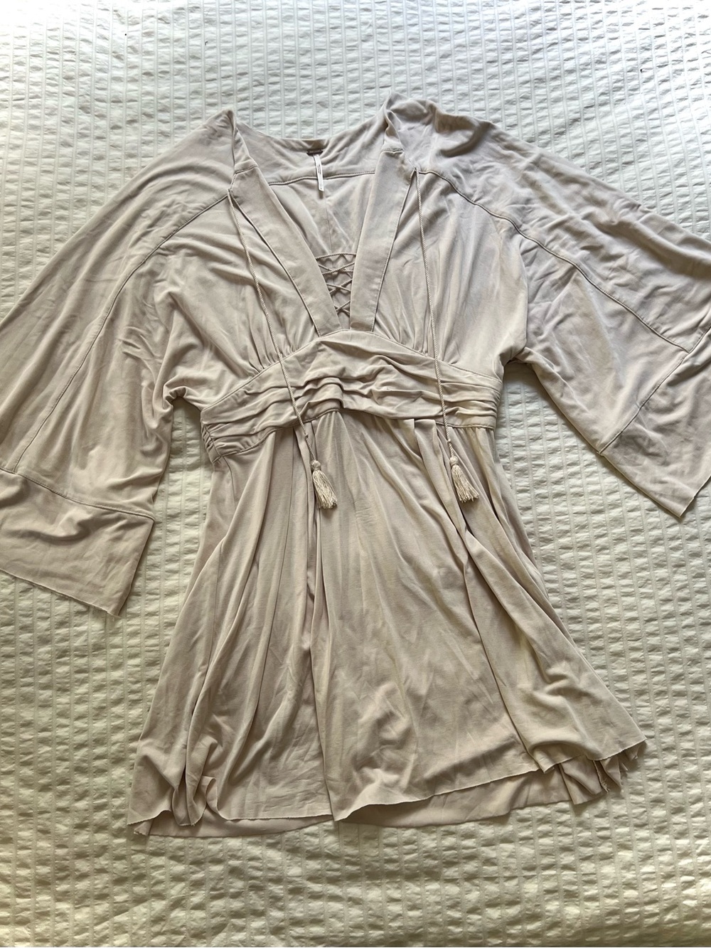 Free People Ivory Cream Dress with Tassels